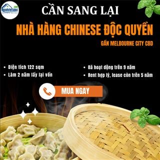 Sang nhà hàng độc quyền gần city CBD Melbourne, doanh thu cao