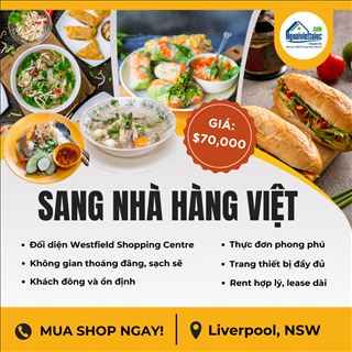 Sang nhà hàng Việt vị trí đẹp tại Liverpool - giá chỉ $70,000